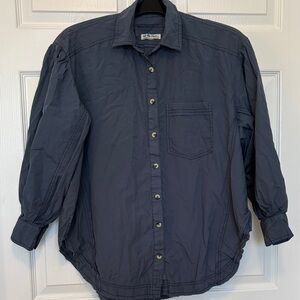 NWT We The Free Steal Blue  Button-Up Shirt